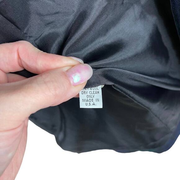 Brooks Brothers Tartan Plaid Green Black Watch Single Breasted Wool Blazer SZ 14 - Picture 15 of 16